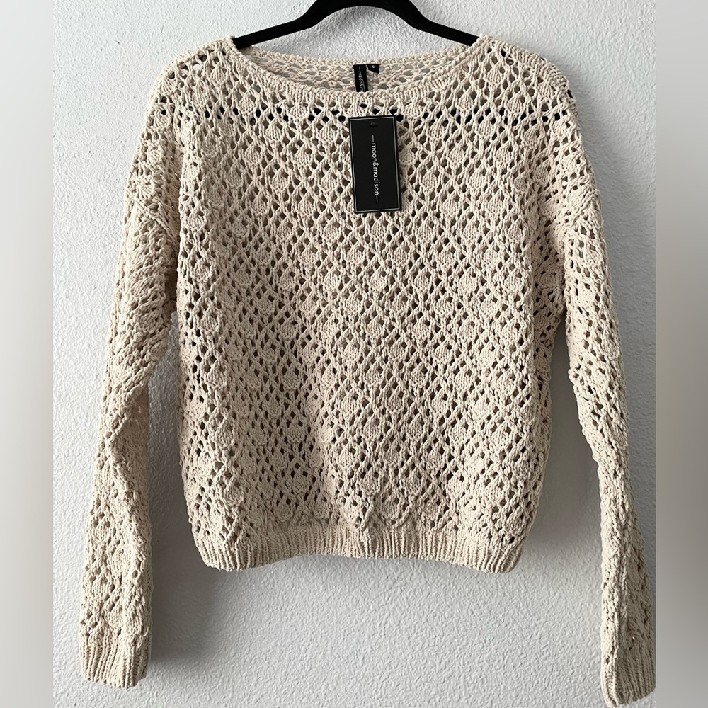 NWT Cropped Crochet Sweater